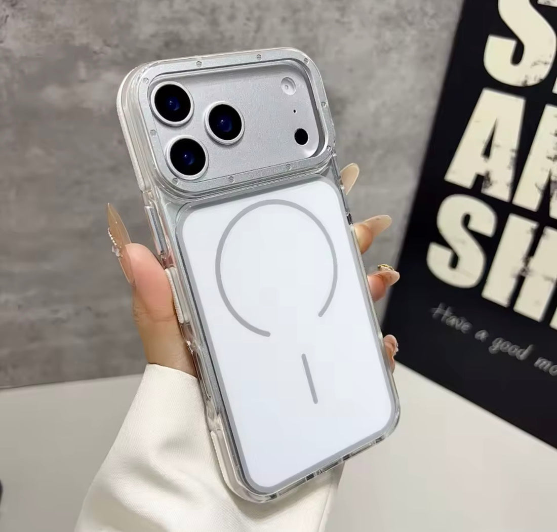 Cover Transparente MagSafe Reforzado con Bordes de Color para iPhone