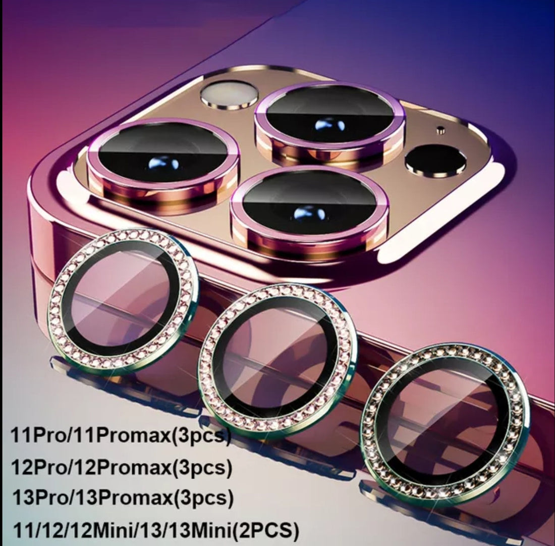 Protector para camara de  iPhone diamantes